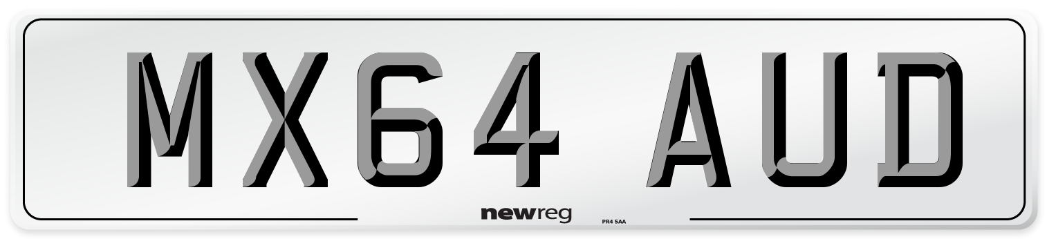 MX64 AUD Number Plate from New Reg